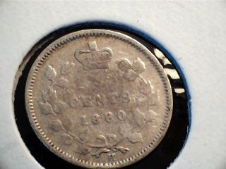 1880 H Canadian Five (5) Cent Coin.  Fishscale Nickel photo