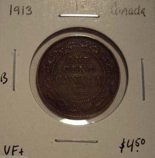 B Canada George V 1913 Large Cent - Vf, photo