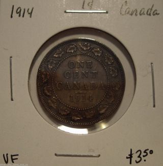 Canada George V 1914 Large Cent - Vf photo