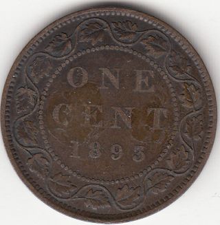1893 Victoria Large Cent F 12 photo