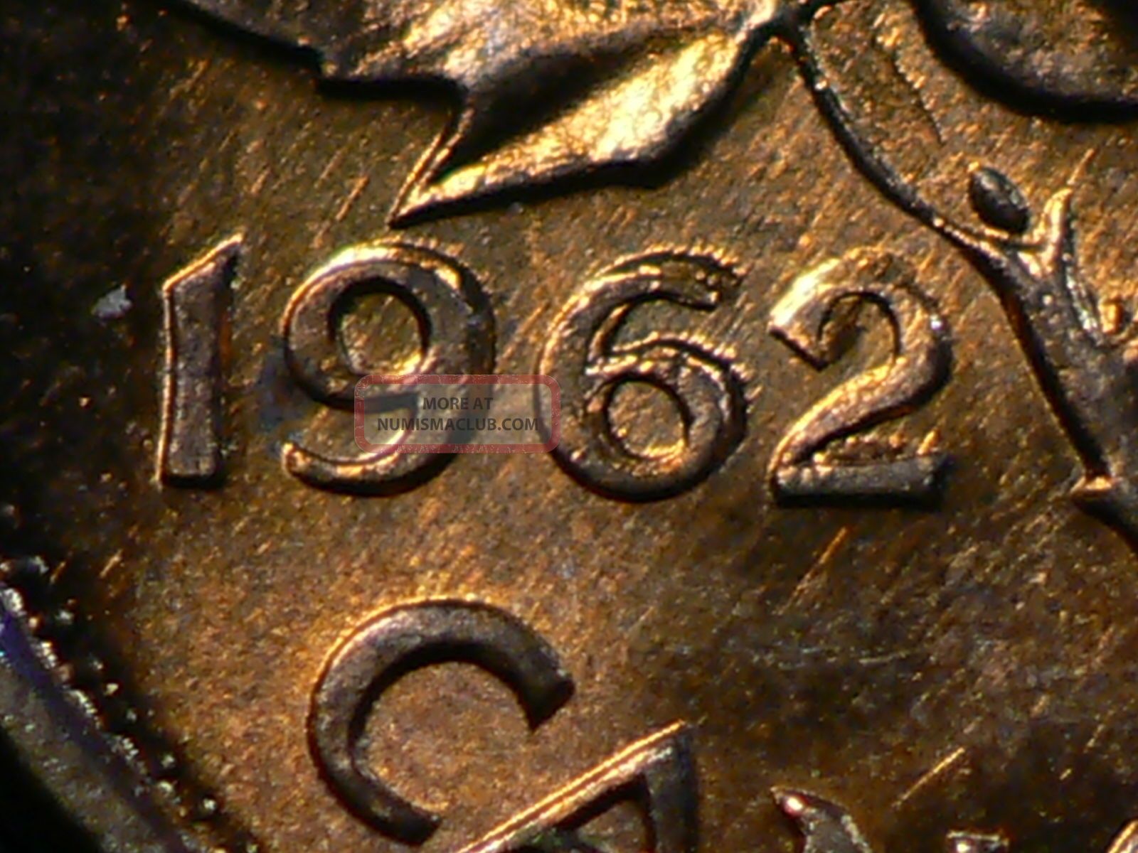 Canada,  1962 Red Cent,  Major Double Date Error,  Unc.  2311 Coins: Canada photo