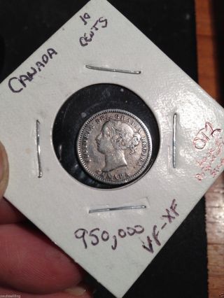 1881 H Canada 10 Cent Silver Coin photo