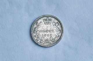 1899 Canada Silver Five 5 Cent G - 4 photo