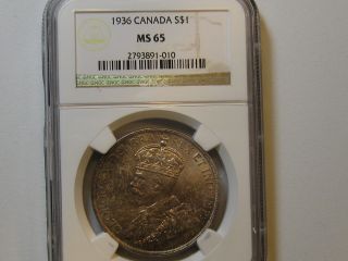 1936 Canada Dollar Ngc Ms65 Coin photo