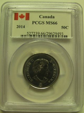 2014 Pcgs Ms66 50 Cents Canada Fifty Half Dollar W/ Special Canada Label photo