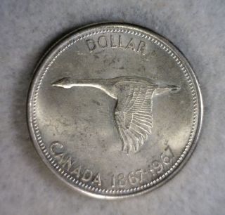 Canada Silver Dollar 1967 Silver Unc Coin (stock 1606) photo