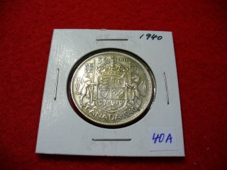 1940 Canada Silver Half Dollar 50 Cent Piece 40a photo