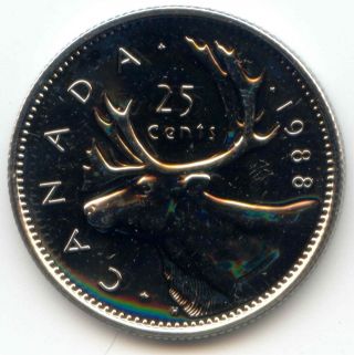 Canada 1988 Uncirculated Quarter Canadian 25 Cent 25c Unc Exact Coin Shown photo