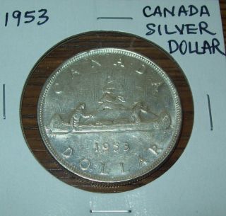 1953 Canada Silver Dollar One Dollar Coin 80 Silver photo