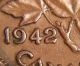 Error Coin 1942 Double Date & Leaves George Vi Canada Penny R84 Coins: Canada photo 4