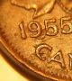 Error Coin 1955 Flaw Planchet Damage Around Date Elizabeth Ii Canada Penny S35 Coins: Canada photo 4