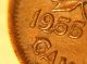 Error Coin 1955 Flaw Planchet Damage Around Date Elizabeth Ii Canada Penny S35 Coins: Canada photo 5
