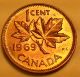 Error Coin 1969 Double Date 1969 Canada Penny S95 Rainbow Toning? Beauty Coins: Canada photo 1