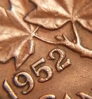 Error Coin 1952 Double Date & Leaves & 1 Cent George Vi Canada Penny S113 photo