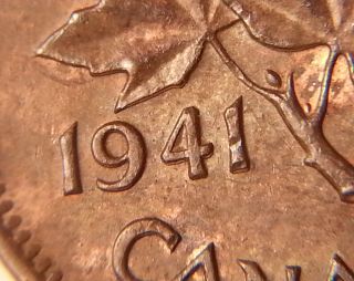 Error Coin 1941 Double Date 941 & Leaves George Vi Penny S114 Some Lustre photo