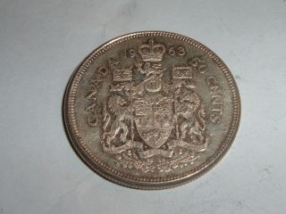 1963 Canada Silver Half Dollar - 50 Cents Coin photo