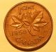 Error Coin 1958 Double Legend Elizabeth Ii Canada Penny S45 Coins: Canada photo 1