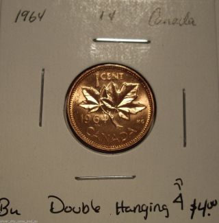 Canada Elizabeth Ii 1964 Double Hanging 4 Small Cent - Bu photo