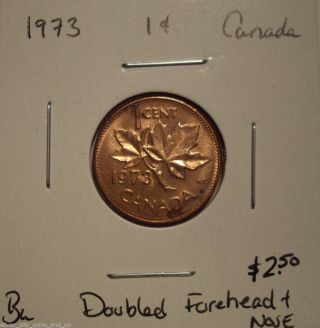 Canada Elizabeth Ii 1973 Doubled Forehead & Nose Small Cent - Bu photo