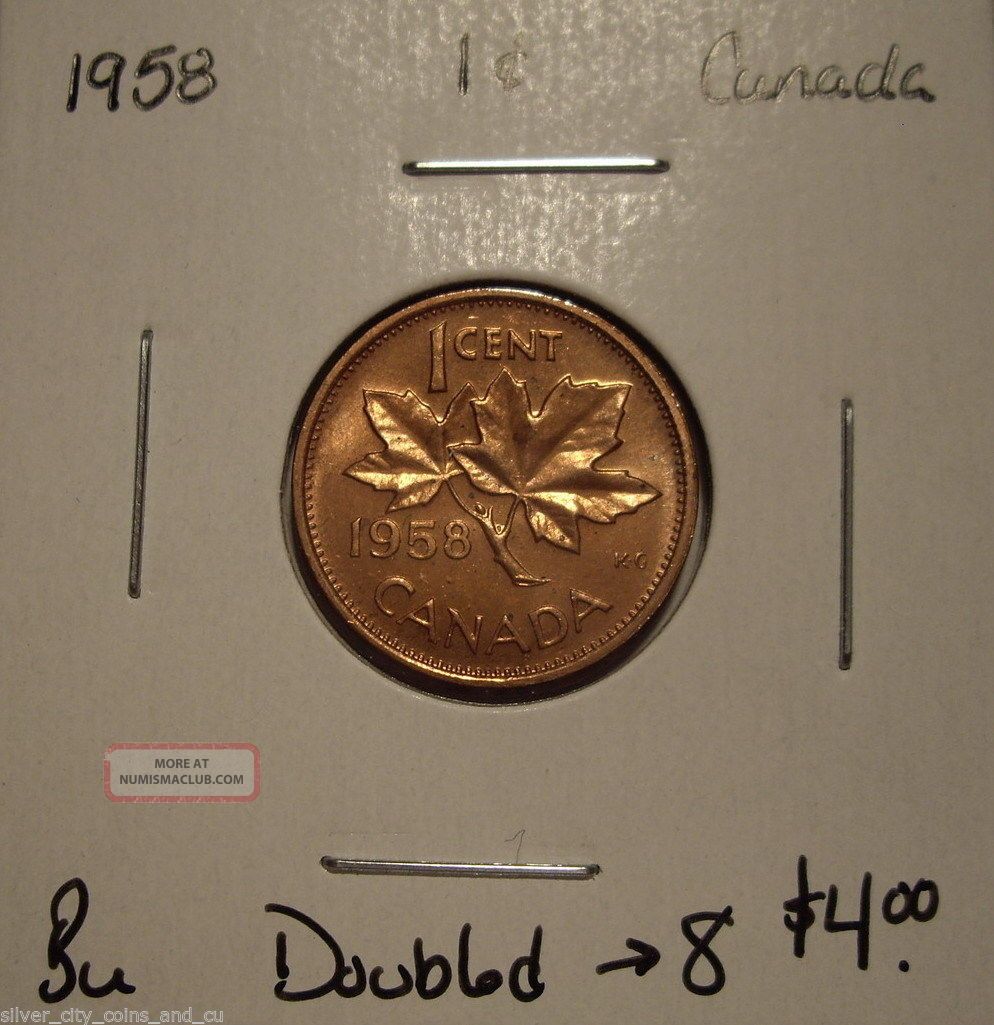 Canada Elizabeth Ii 1958 Doubled 8 Small Cent - Bu Coins: Canada photo