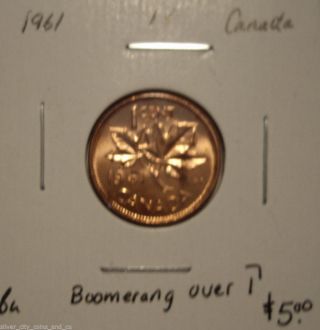 Canada Elizabeth Ii 1961 Boomerang Small Cent - Bu photo