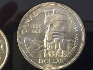 Canada 1958 Bu,  Flawless Silver Dollar Coin photo