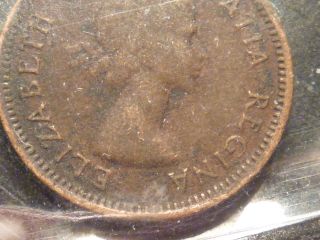 Extremely Rare 1955 One Cent Canada No Shoulder Fold Certified Cccs F - 12 photo
