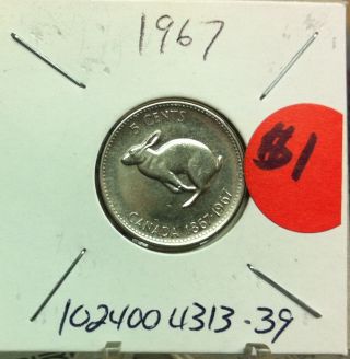 1967 Elizabeth Ii Canadian Nickel photo