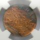 1922 Small Cent Ngc Ms - 63 Lustrous & Rare Date Key Penny Coins: Canada photo 1