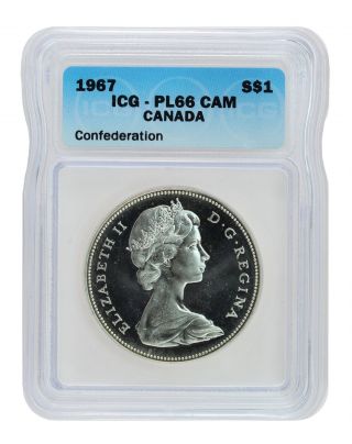 1967 Icg Pr66 Cam Canada Confederation Diving Goose Dollar S$1 With photo