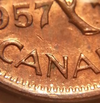 Error Coin 1957 Die Cracks Thru Canada & Across Bottom Of Queen Elizabeth Ii S41 photo