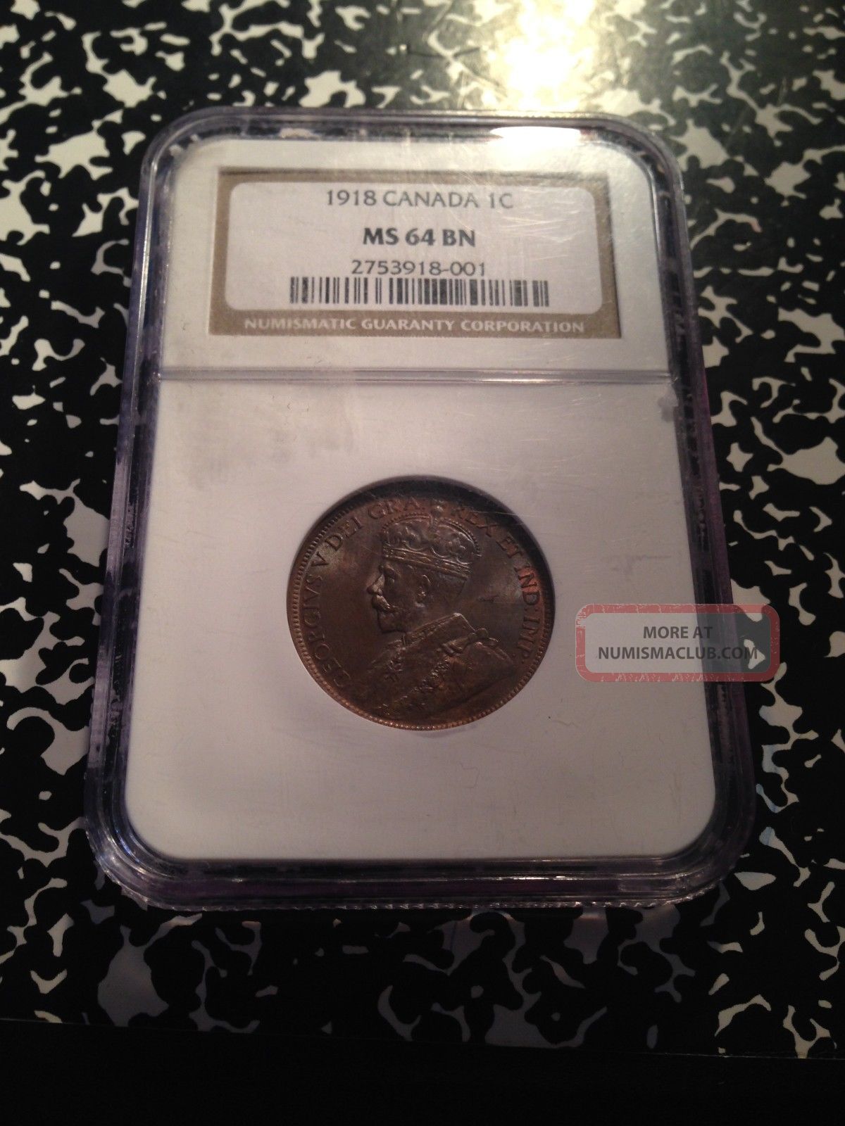 1918 Canada Large Cent Ngc Ms64 Brown G446 Coin Coins: Canada photo