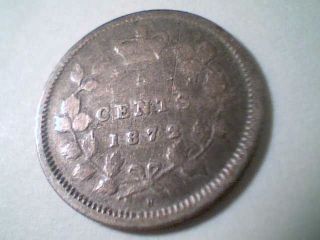 1872 Canada 5 Cent Silver Coin photo