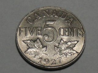 1927 Canadian Nickel (xf,  - Au) 9867a photo