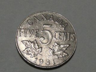 1931 Canadian Nickel (xf) 390a photo