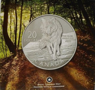 2013 $20 Wolf 99.  99 Silver (special Strike) Silver Commemorative photo