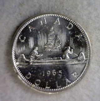 Canada Silver Dollar 1965 Bu Coin (stock 0535) photo