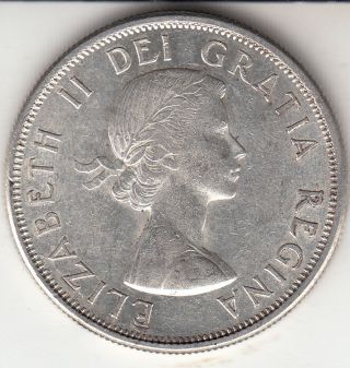1962 Canada Qeii 50 Cents (80) Silver Coin photo
