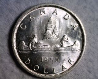 Canada 1955 Silver Dollar - Brilliant Uncirculated photo