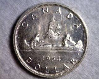 Canada 1954 Silver Dollar - Brilliant Uncirculated photo