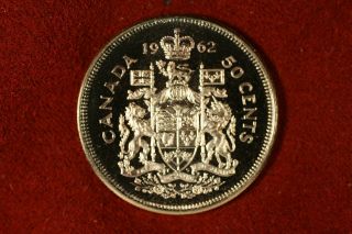 1962 Canada Proof - Like 50 Cents (half Dollar) - Great Cameo,  Rim Toning - Coin photo