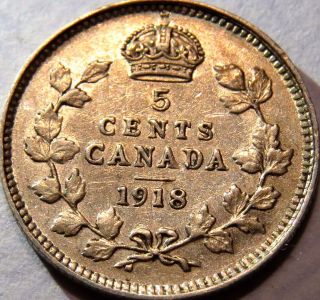 1918 Canada Five 5 Cents photo