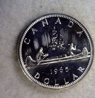 Canada Silver Dollar 1965 Bu Coin (stock 0471) photo
