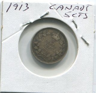 1913 Canada 5 Cent Silver Coin photo