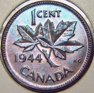 1944 Canada Small Cent / Penny George Vi Au N/r photo