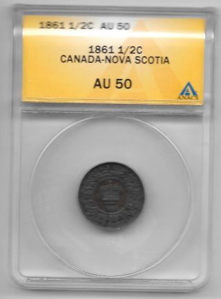 Canada Nova - Scotia Half Cent.  1861.  A Really Problem Coin photo