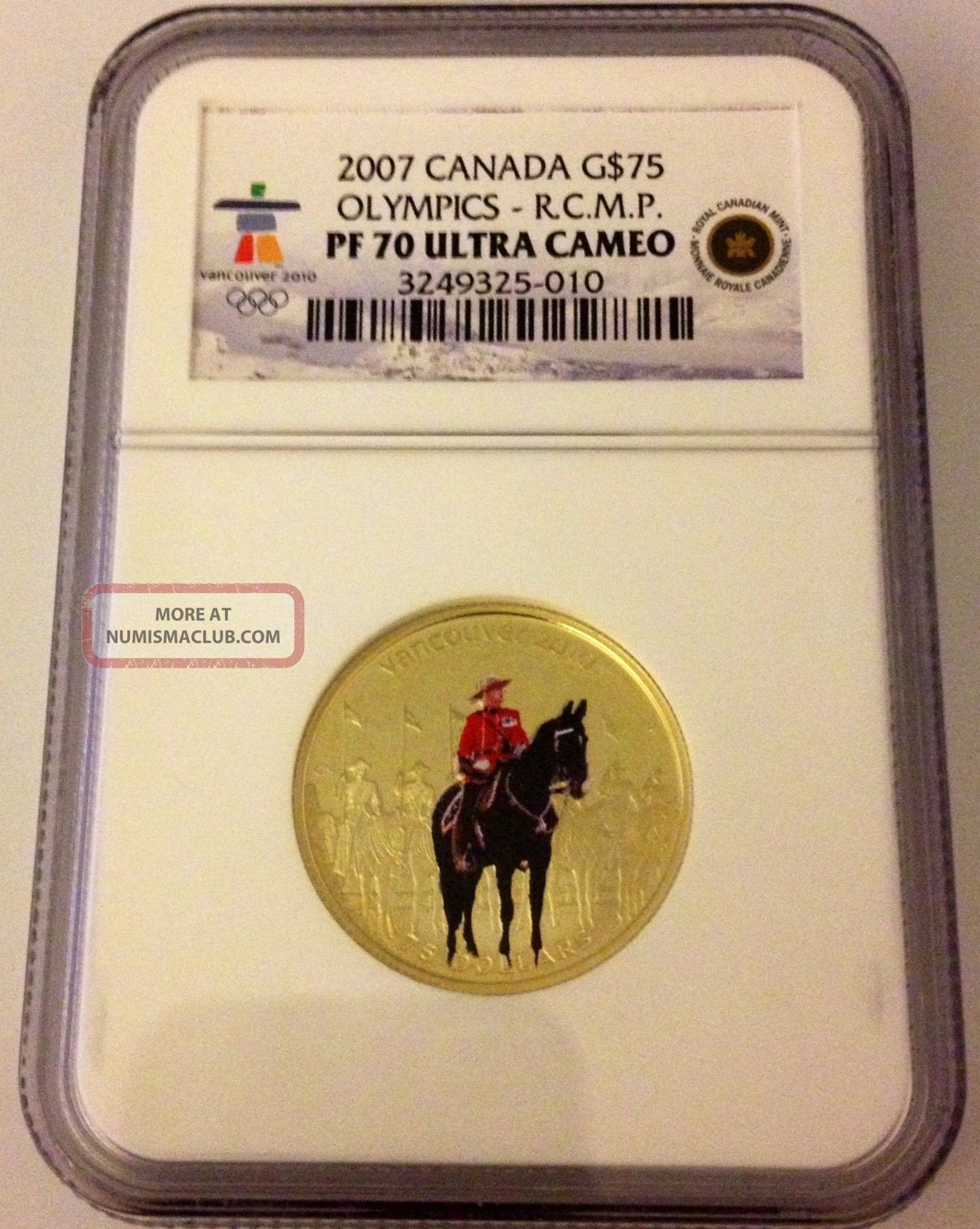 Canada 2010 Vancouver Olympics Gold Coin Rcmp Ngc Pf 70