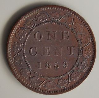 1859 Canada 1 (one) Large Cent Canadian Victoria Coin - Haxby No.  Pc59 - 53 photo