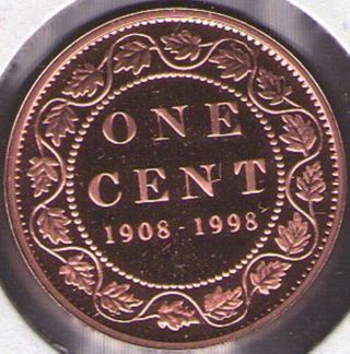 1908 - 1998 Canadian Silver Large Cent Ultra Heavy Cameo photo