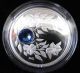 2012 Proof $3 Birthday September.  9999 Silver Sapphire Crystal Birthstone Canada Coins: Canada photo 2